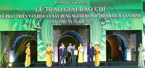 Báo Quân đội nhân dân đoạt hai giải báo chí về phát triển văn hóa và xây dựng người Hà Nội thanh lịch, văn minh năm 2023